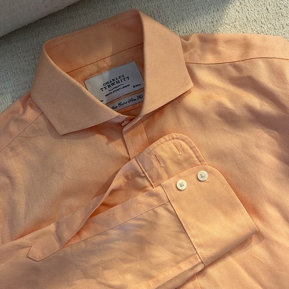 Charles Tyrwhitt Shirt - Orange, Buttons, Great Condition! - Picture 4 of 4